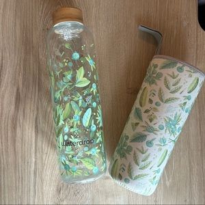 Waterdrop 34oz Glass Water Bottle + Neoprene Sleeve Design “Clean” - Like New!